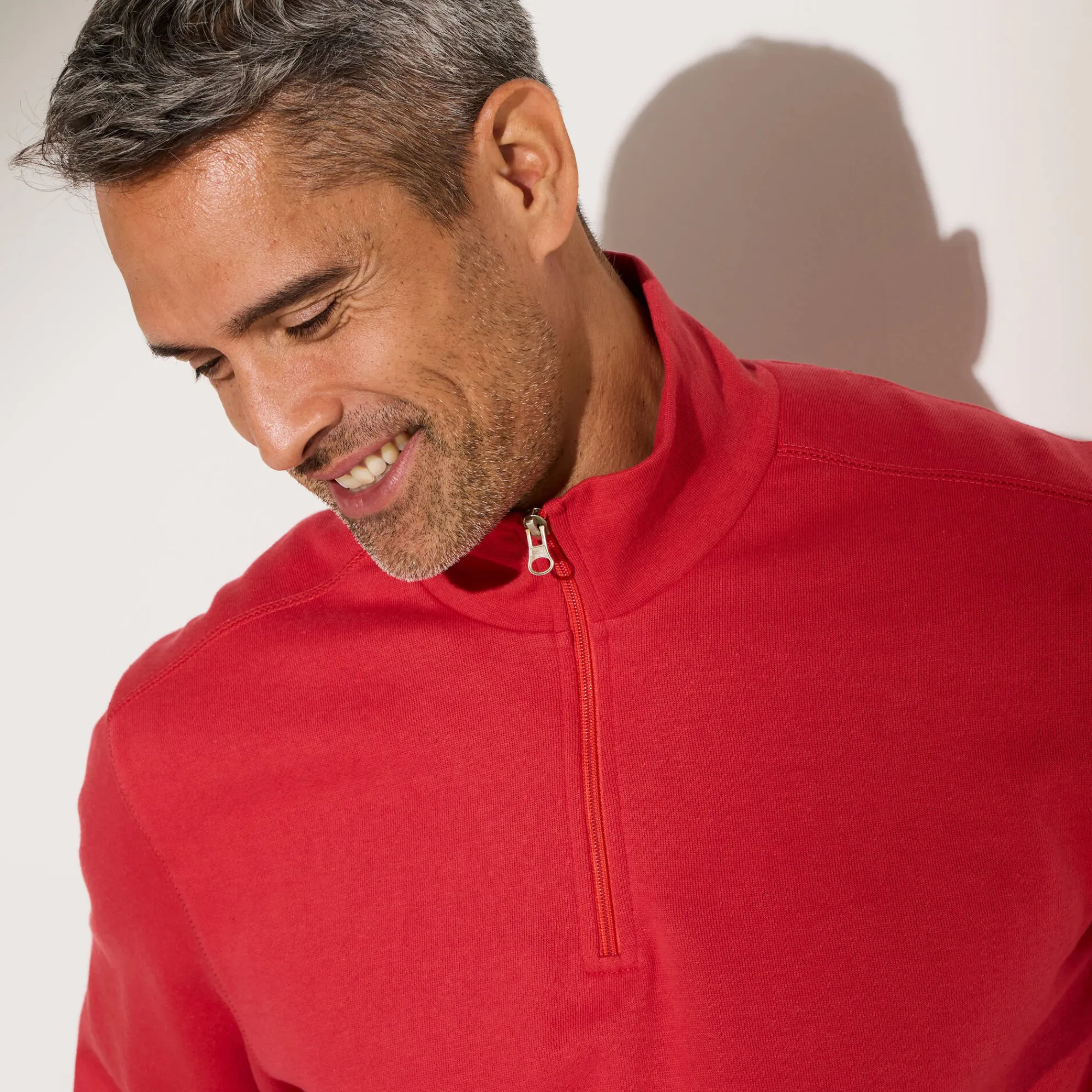 Sweater|Trui En Vest<Blancheporte Sweater in molton met truckerskraag grijzig koraal