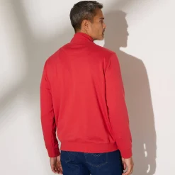 Sweater|Trui En Vest<Blancheporte Sweater in molton met truckerskraag grijzig koraal
