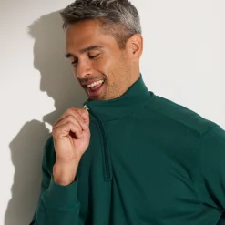 Sweater|Trui En Vest<Blancheporte Sweater in molton met truckerskraag dennengroen