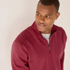 Sweater|Trui En Vest<Blancheporte Sweater in molton met truckerskraag DONKERROZE