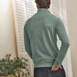 Sweater|Trui En Vest<Blancheporte Sweater in molton met truckerskraag linde