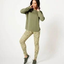 Trui En Vest<Blancheporte Sweater in molton, wijd volume kaki