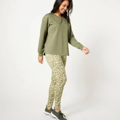 Trui En Vest<Blancheporte Sweater in molton, wijd volume kaki