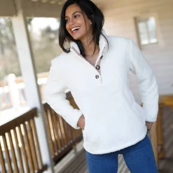 Trui En Vest<Blancheporte Sweater in pluchetricot ecru