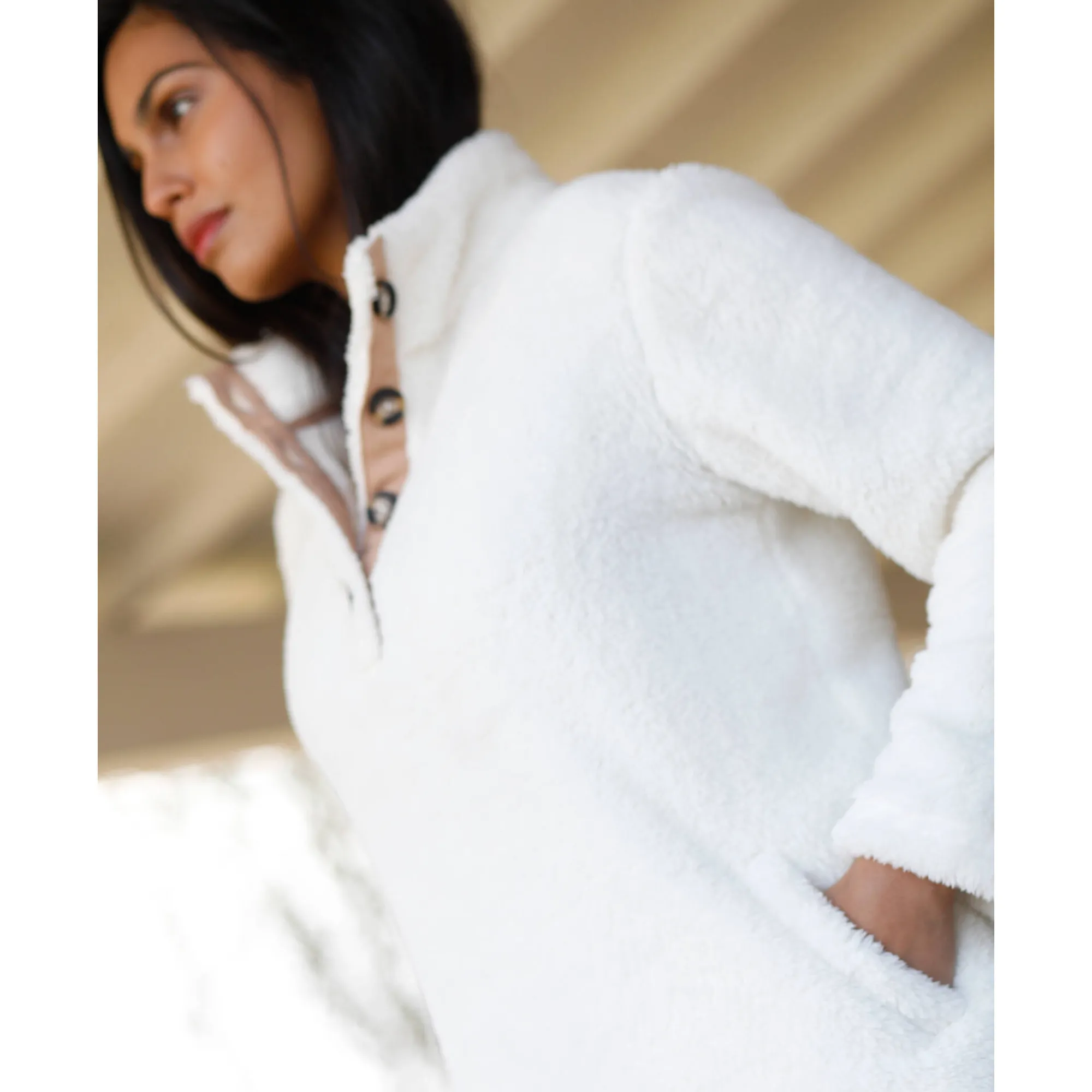 Trui En Vest<Blancheporte Sweater in pluchetricot ecru