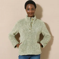 Trui En Vest<Blancheporte Sweater in pluchetricot chiné groen