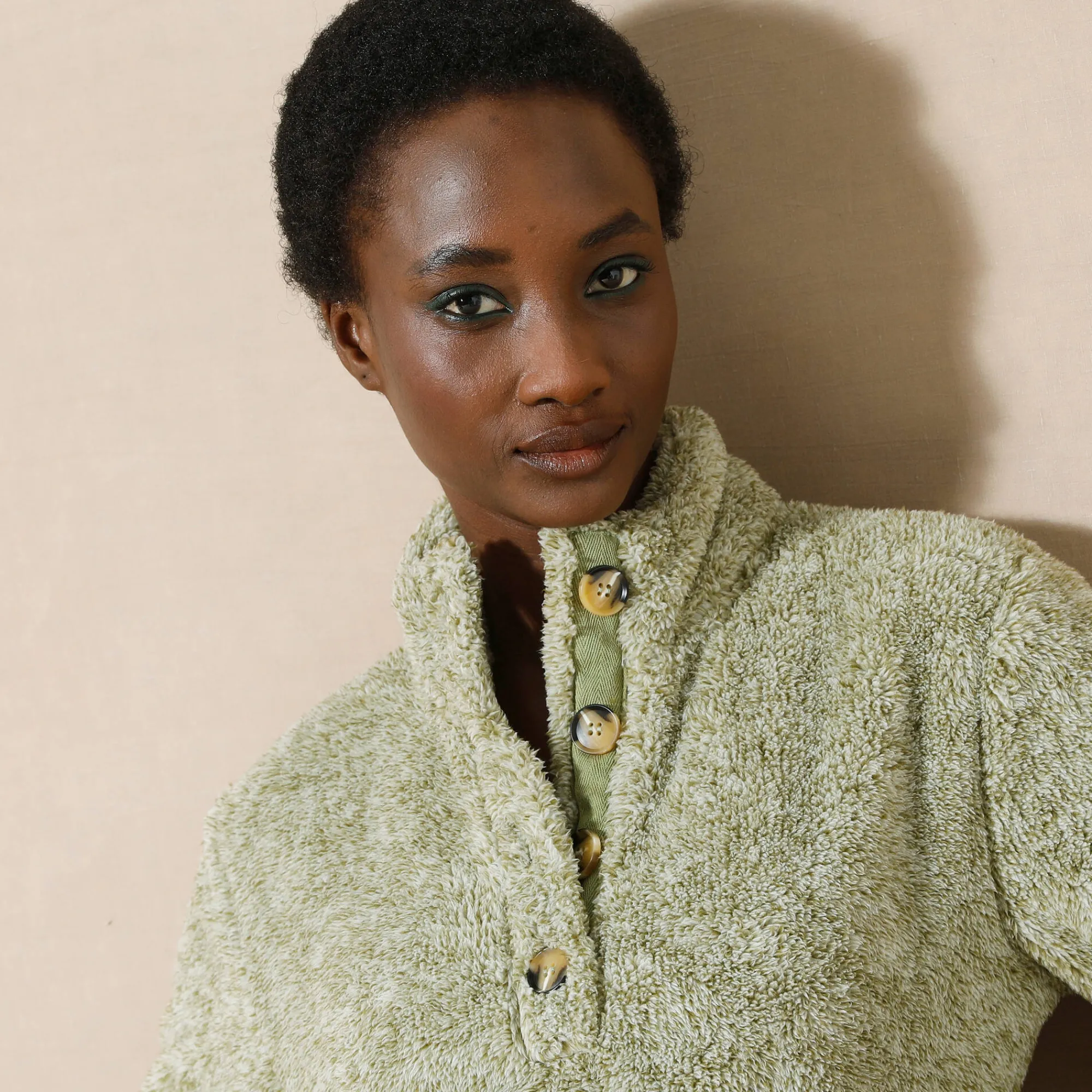 Trui En Vest<Blancheporte Sweater in pluchetricot chiné groen