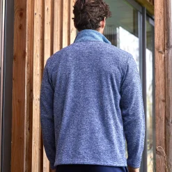Sweater|Trui En Vest<Blancheporte Sweater met opstaande ritskraag, tricot gevoerd met molton chiné blauw