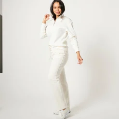 Trui En Vest<Blancheporte Sweater met opstaande ritskraag in geruwd molton ecru