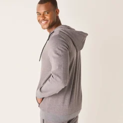 Sweater|Trui En Vest<Blancheporte Sweater met rits en kap, in geruwd molton, met contrasterende details chiné grijs
