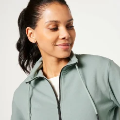 Trui En Vest<Blancheporte Sweater met rits, opstaande kraag watergroen