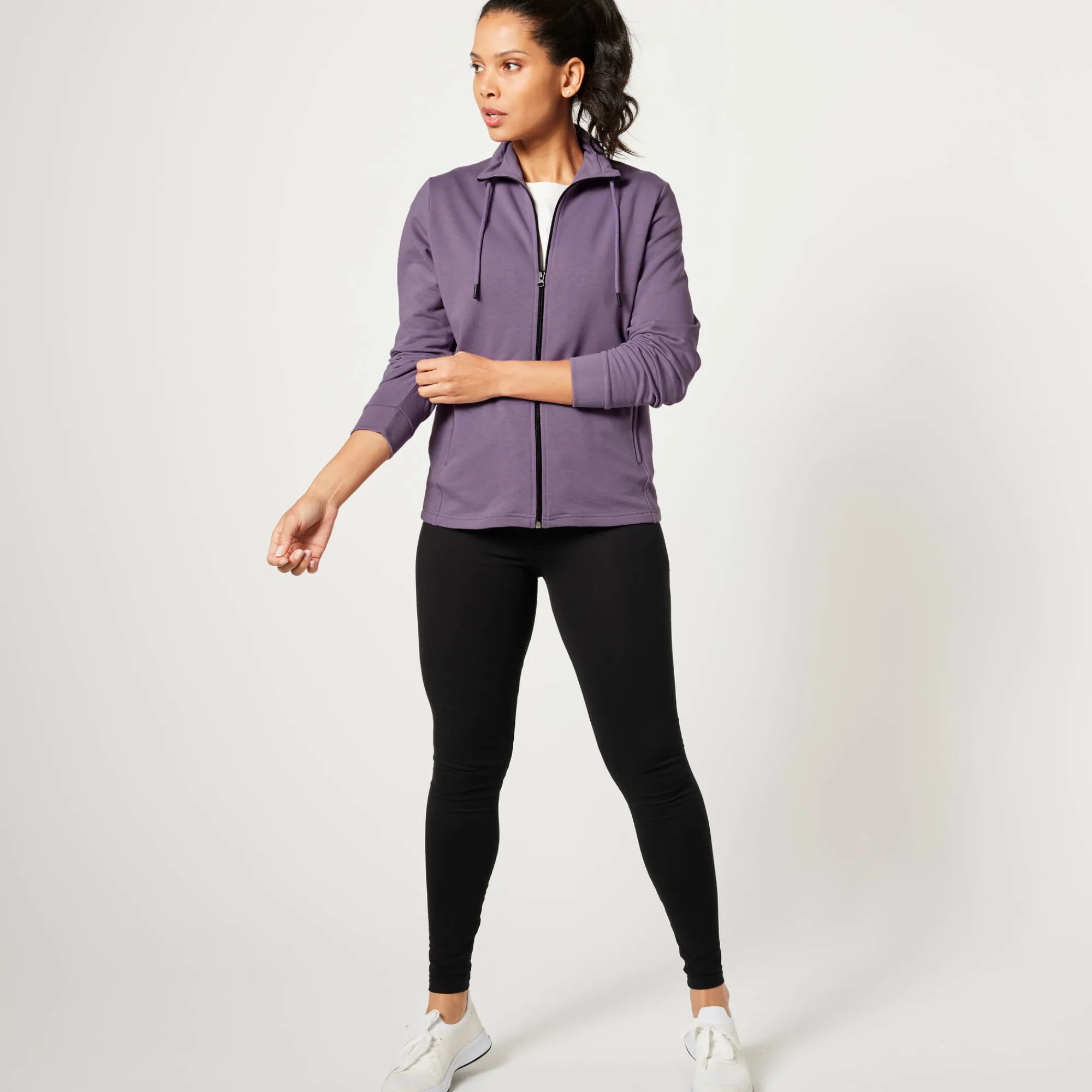 Trui En Vest<Blancheporte Sweater met rits, opstaande kraag mauve