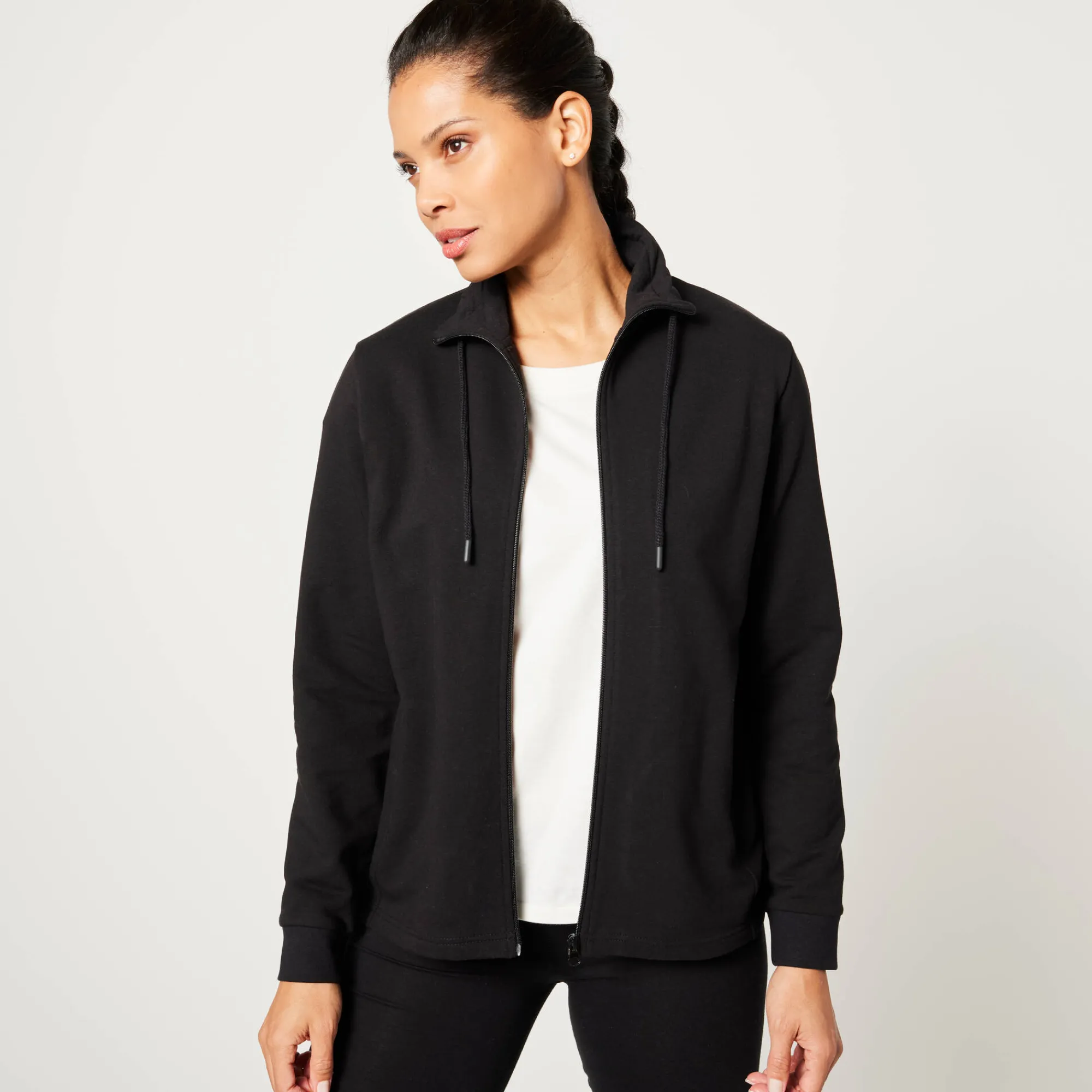 Trui En Vest<Blancheporte Sweater met rits, opstaande kraag zwart