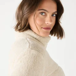 Trui En Vest<Blancheporte Sweater met rits, pluchetricot chiné beige