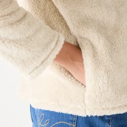Trui En Vest<Blancheporte Sweater met rits, pluchetricot chiné beige