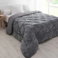 Dekbed<Blancheporte Synthetisch dekbed, dubbelzijdig, 350 g/m² grijs