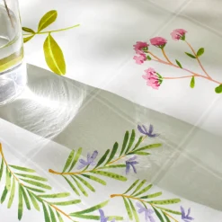 Tafelkleed<Blancheporte Tafelkleed met lenteprint wit / veelkleurig