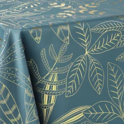 Feesttafel|Tafellaken En Tafelloper<Blancheporte Tafellaken, gouden bladeren smaragd / goudkleurig