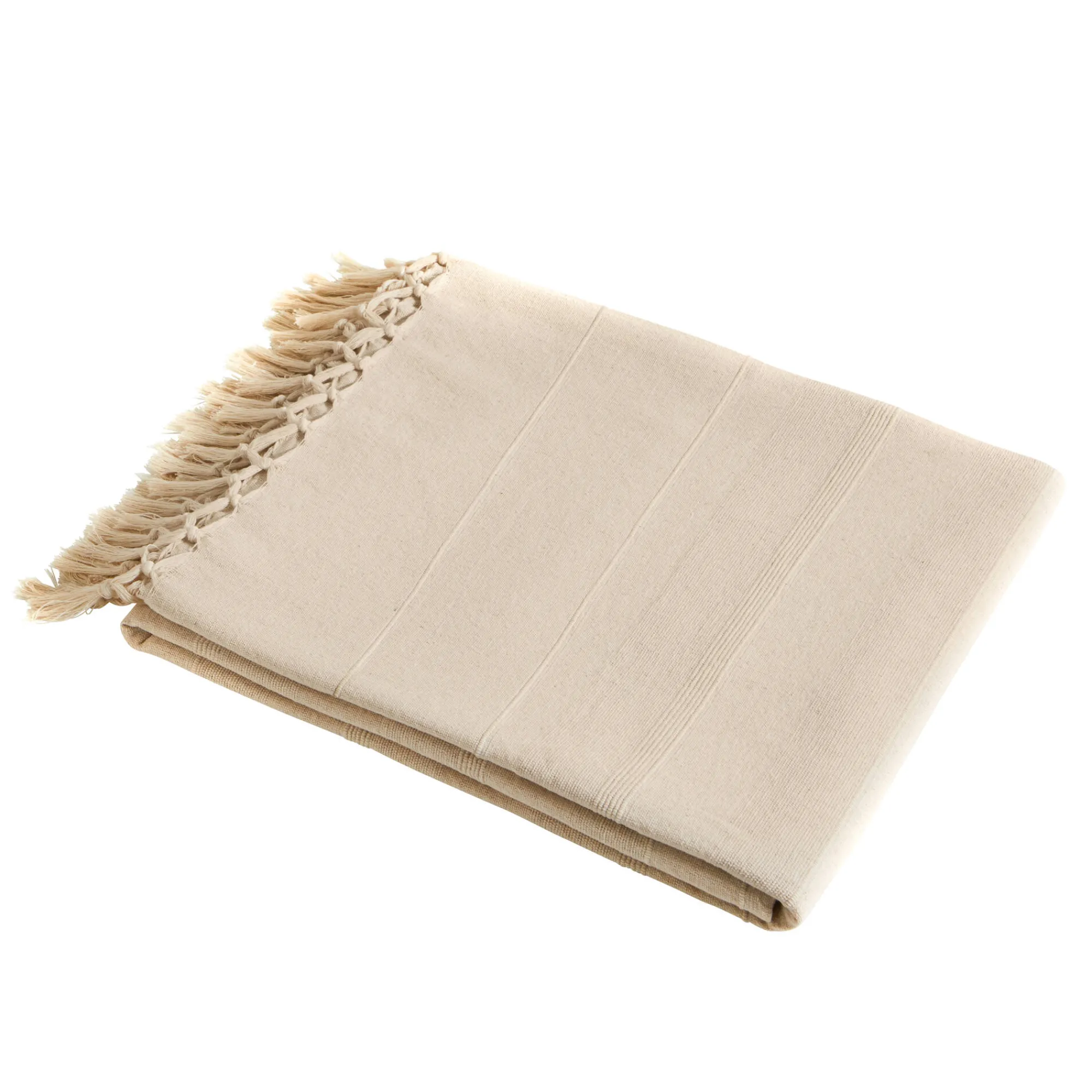 Tafellaken En Tafelloper<Blancheporte Tafellaken in katoen met artisanaal weefsel ecru