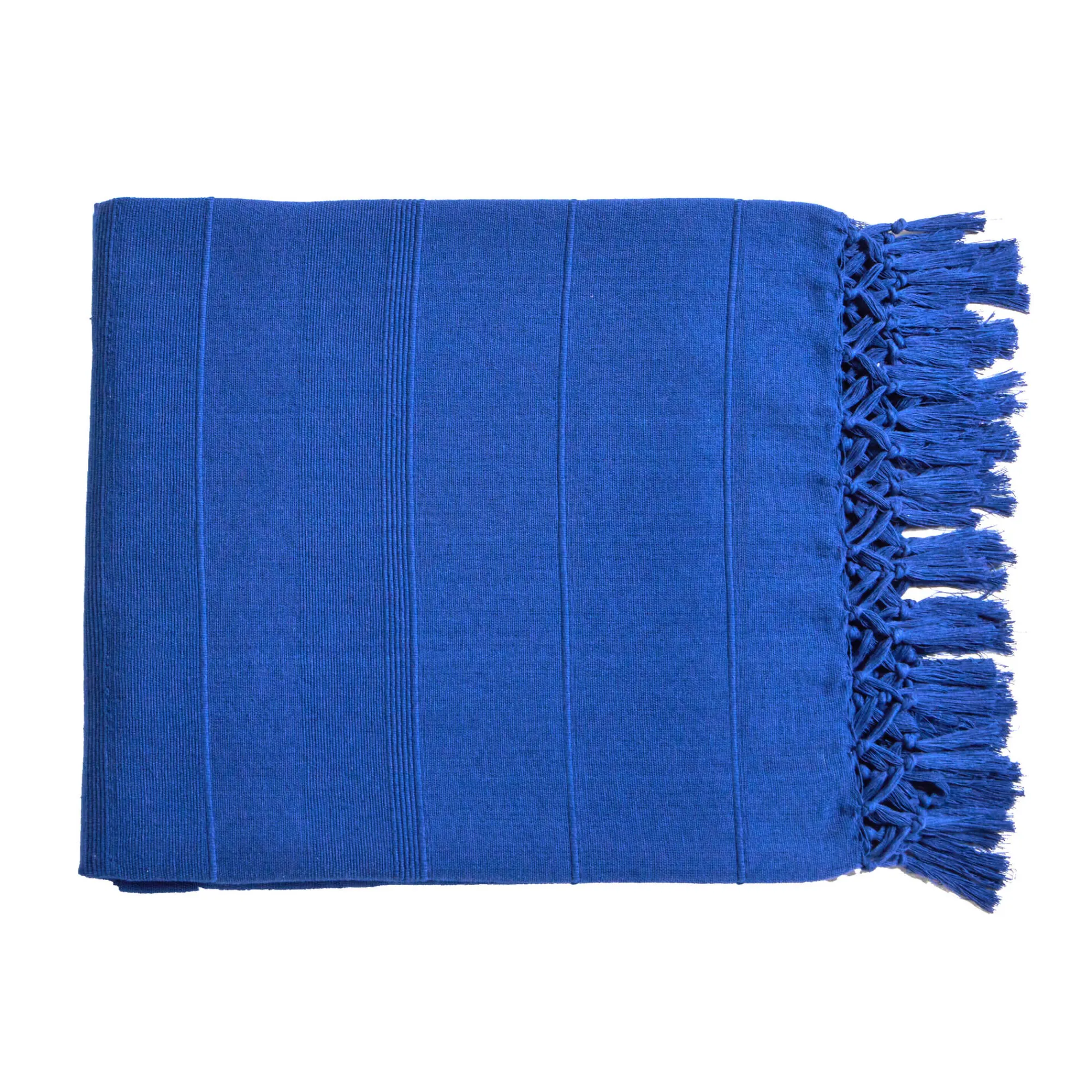 Tafellaken En Tafelloper<Blancheporte Tafellaken in katoen met artisanaal weefsel blauw