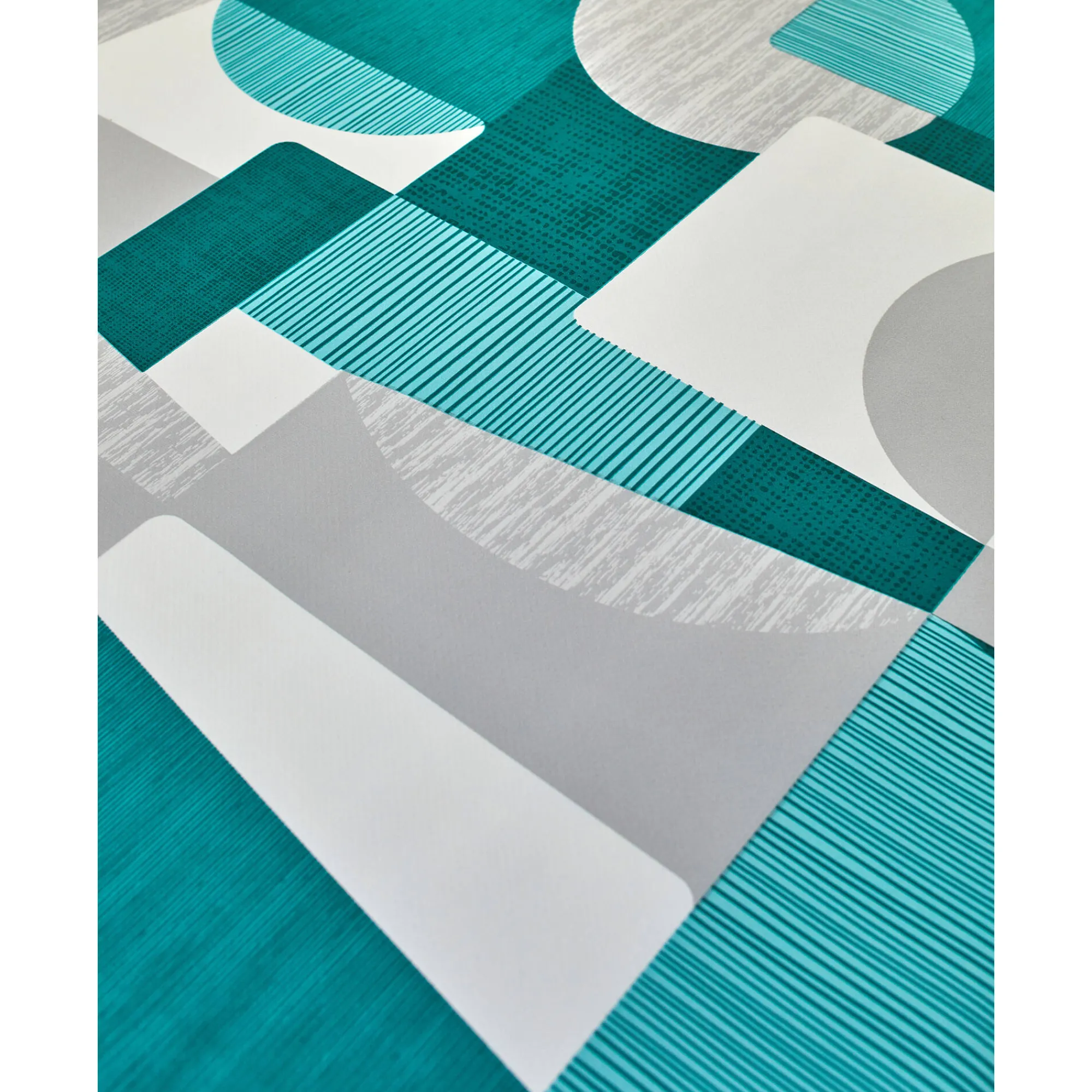 Tafelkleed<Blancheporte Tafellaken in toile cirée met duo patchwork print grijs / blauw