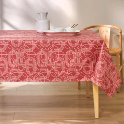 Tafelkleed<Blancheporte Tafellaken in toile cirée, grafische print rood
