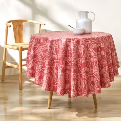 Tafelkleed<Blancheporte Tafellaken in toile cirée, grafische print rood