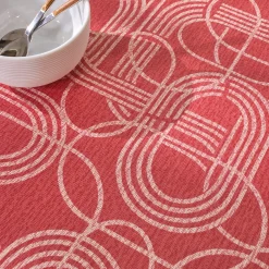 Tafelkleed<Blancheporte Tafellaken in toile cirée, grafische print rood