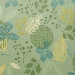 Tafelkleed<Blancheporte Tafellaken in toile cirée met bladerenprint groen