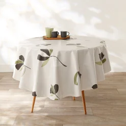 Tafelkleed<Blancheporte Tafellaken in toile cirée, bloemenprint beige / groen