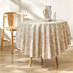 Tafelkleed<Blancheporte Tafellaken in toile cirée, grafische print ecru