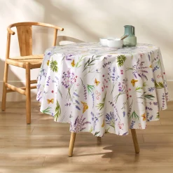 Tafelkleed<Blancheporte Tafellaken in toile cirée, landelijke print wit / groen