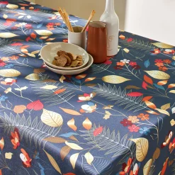 Tafellaken En Tafelloper<Blancheporte Tafellaken met bladerenprint, vlot onderhoud grijs / oranje