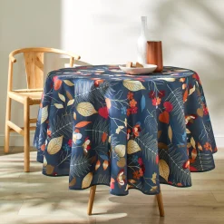 Tafellaken En Tafelloper<Blancheporte Tafellaken met bladerenprint, vlot onderhoud grijs / oranje