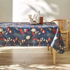 Tafellaken En Tafelloper<Blancheporte Tafellaken met bladerenprint, vlot onderhoud grijs / oranje