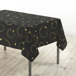 Feesttafel|Tafellaken En Tafelloper<Blancheporte Tafellaken met gouden sterren zwart / goudkleurig