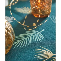 Feesttafel|Tafellaken En Tafelloper<Blancheporte Tafellaken met goudkleurige bladerenprint groen / goudkleurig