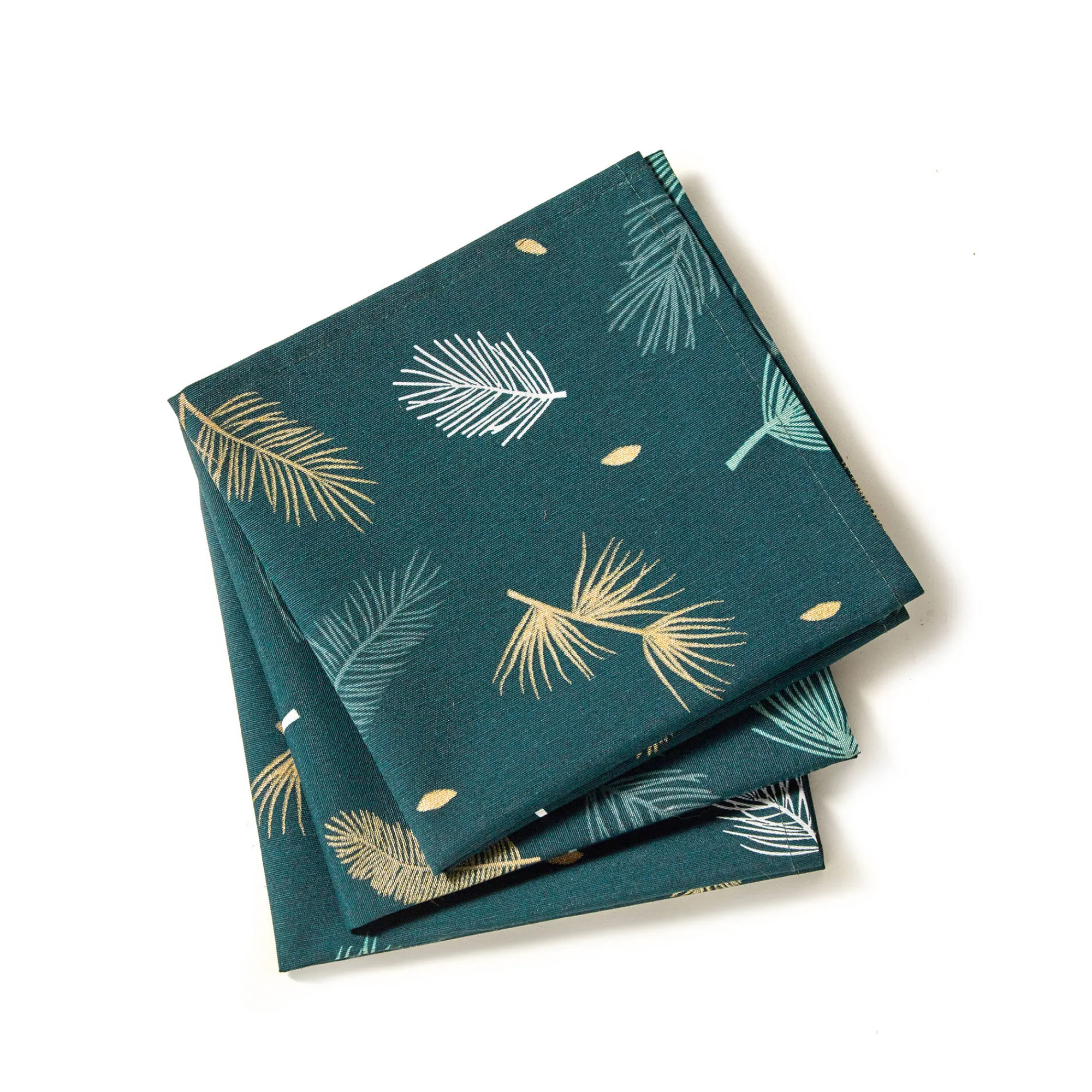 Feesttafel|Tafellaken En Tafelloper<Blancheporte Tafellaken met goudkleurige bladerenprint groen / goudkleurig