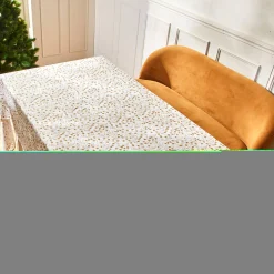 Feesttafel|Tafellaken En Tafelloper<Blancheporte Tafellaken met goudkleurige blaadjesprint wit / goudkleurig