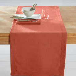 Tafellaken En Tafelloper<Blancheporte Tafellaken met linnenaspect terracotta