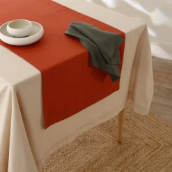 Tafellaken En Tafelloper<Blancheporte Tafellaken met linnenaspect naturel