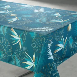 Tafellaken En Tafelloper<Blancheporte Tafellaken Vahinée in polyester met bladerenprint blauw