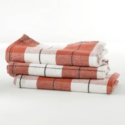 Servet<Blancheporte Tafelservet met ingeweven ruitjes - set van 3 terracotta