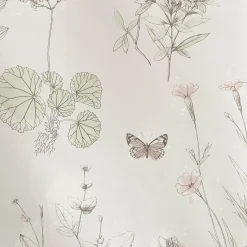 Tafelkleed<Blancheporte Tafelzeil met natuurlijke en vlinderprint beige / groen