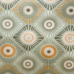 Tafelkleed<Blancheporte Tafelzeil met waxprint groen / grijs