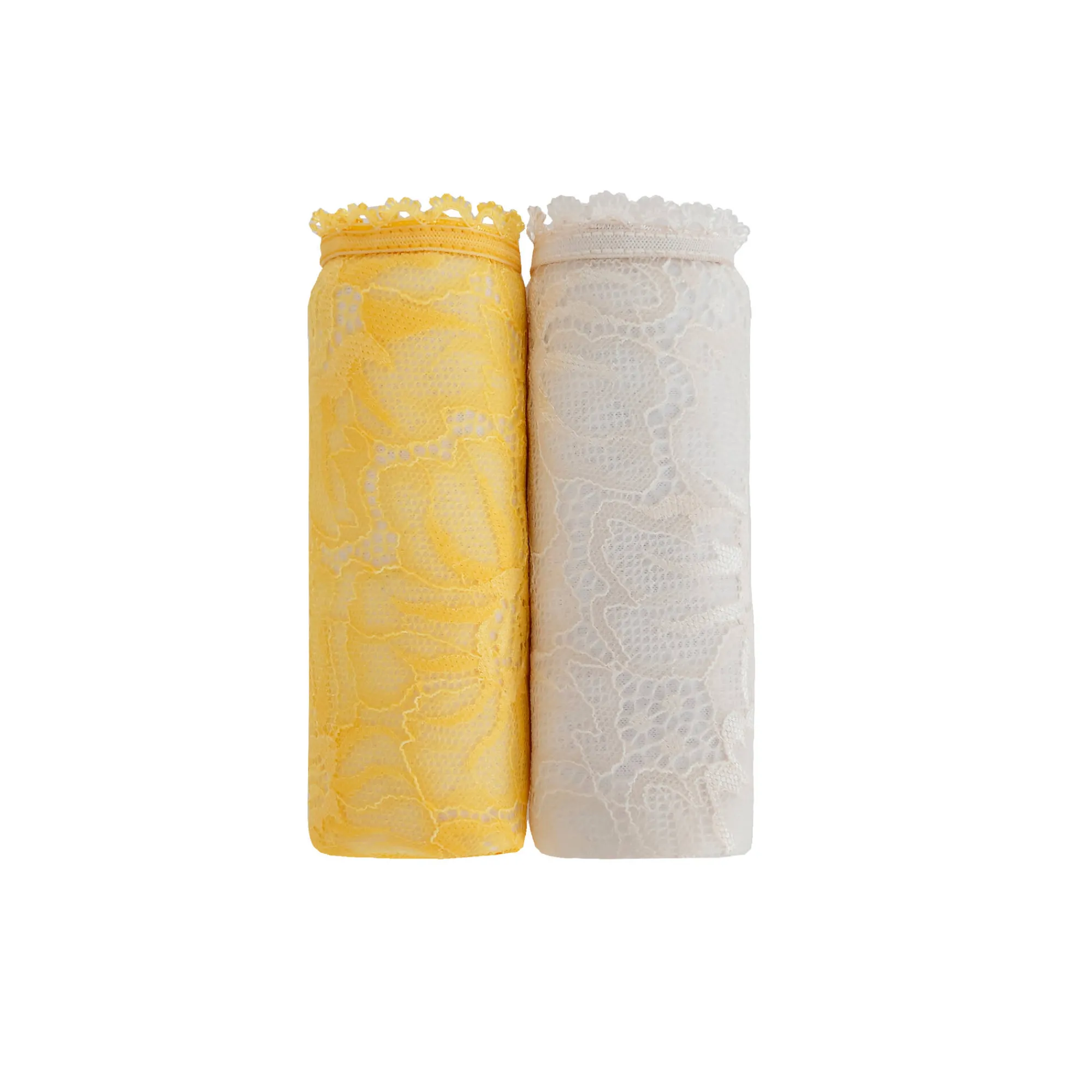 Slip En Shorty<Blancheporte Tangaslip met hoge taille in microvezel en rekbare kant - set van 2 geel + ivoorkleur