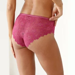 Slip En Shorty<Blancheporte Tangaslip met hoge taille in microvezel en rekbare kant - set van 2 zwart + violine
