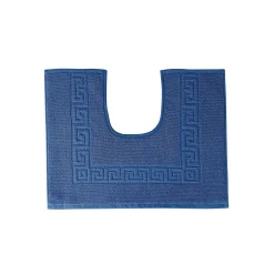 Badmatje<Blancheporte Tapijt met Griekse sierrand, standaard kwaliteit felblauw