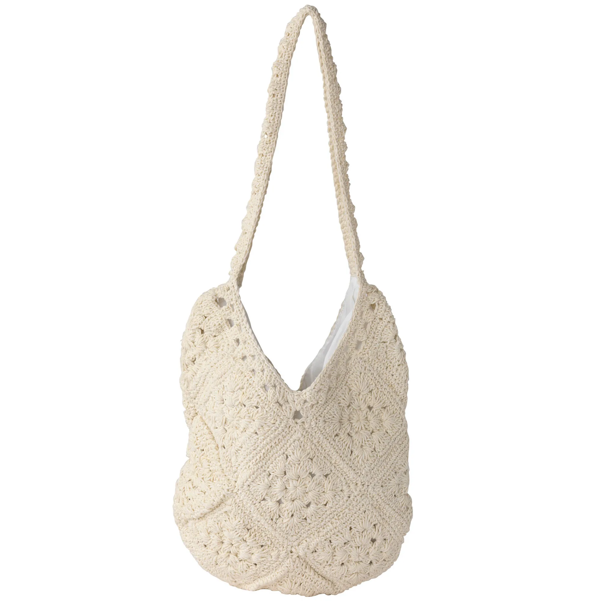 Accessoires En Juwelen<Blancheporte Tas in natuurlijk gehaakte stof, met schouderriem naturel