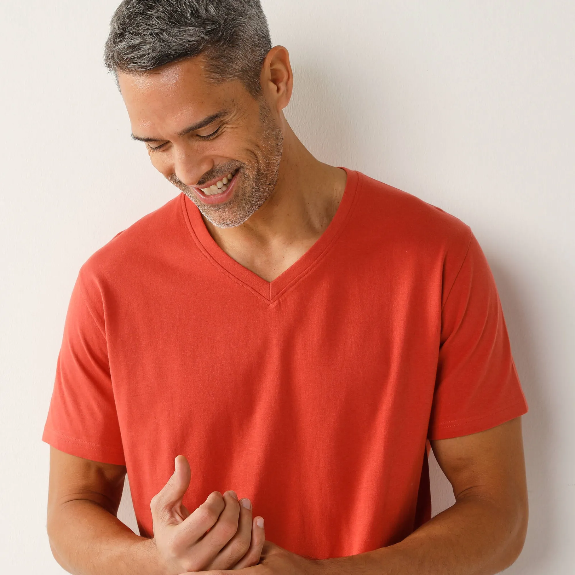 T-Shirt, Hemd En Polo<Blancheporte Tee-shirt col V manches courtes oranje